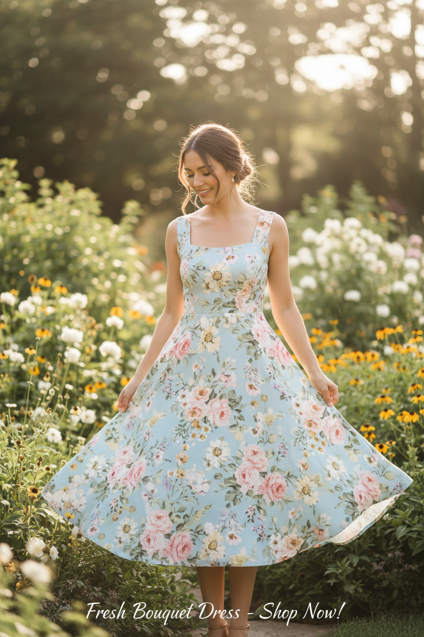 Fresh Bouquet Dress Lifestyle