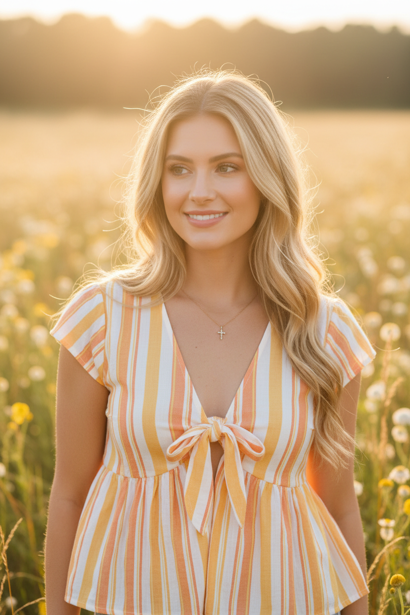 Sunshine Stripe Top Lifestyle